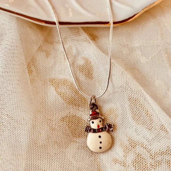 Vintage Snowman Pendant Fashion Necklace - Picture 4 of 4